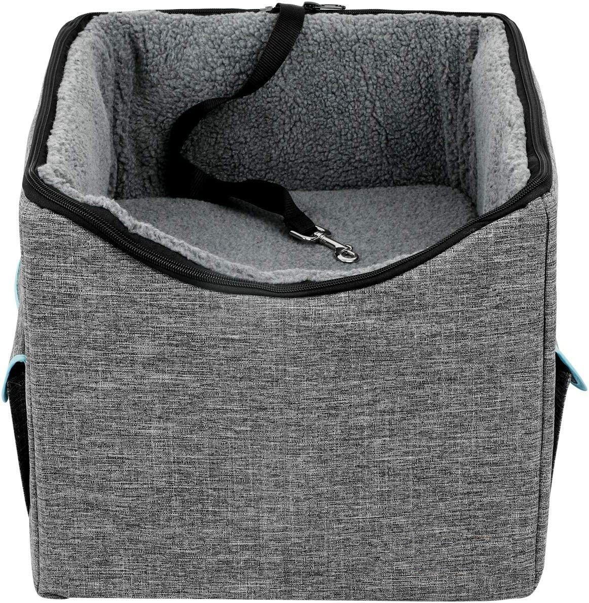 Booster Car Seat with Pet Bed (Medium, Grey)