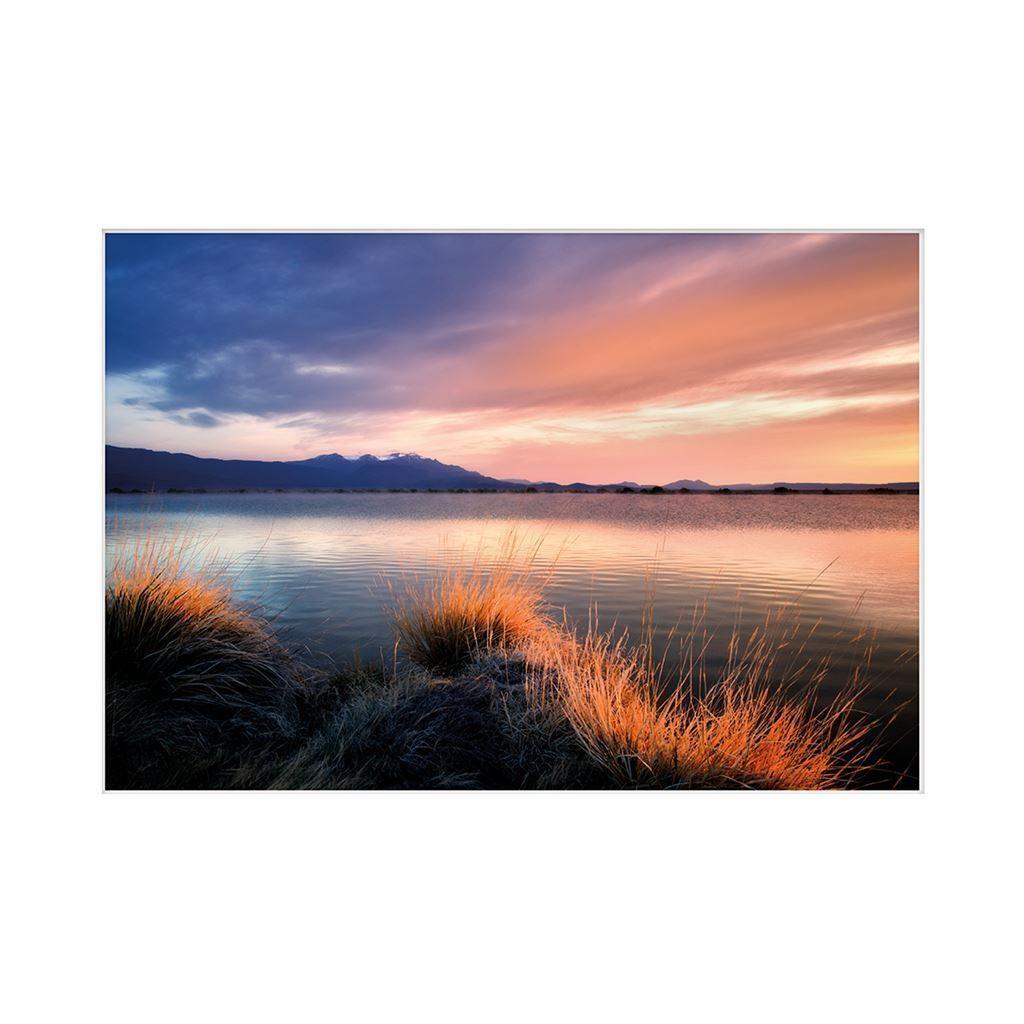 Dennis Frates Sunrise On Borax Pond Print (Blue/Pink) (40cm x 30cm)