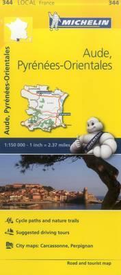 Aude PyreneesOrientales Michelin Local Map 344