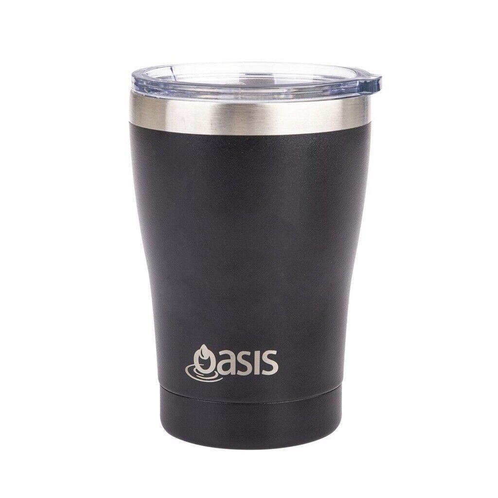Oasis Travel Cup Double Walled Stainless Steel BPA-Free Design - Black 350ml