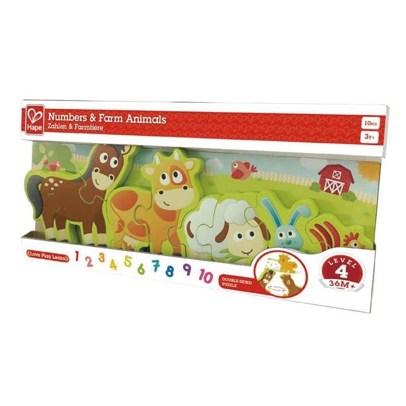 Hape Numbers & Farm Animals Educational Kids/Toddler Learning Activity Toy 3+