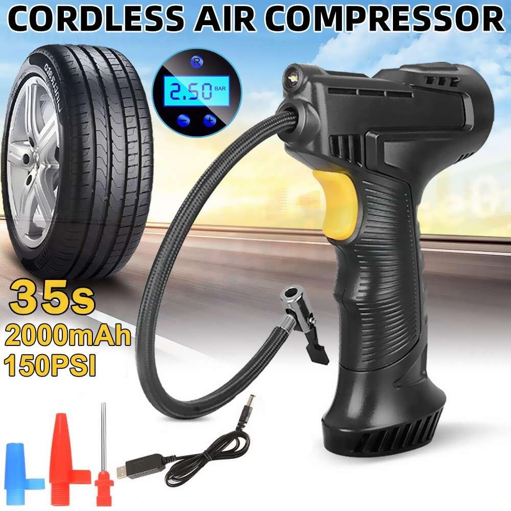 LCD Digital Handheld Automatic Cordless Tyre Inflator Air Car Compressor Pump