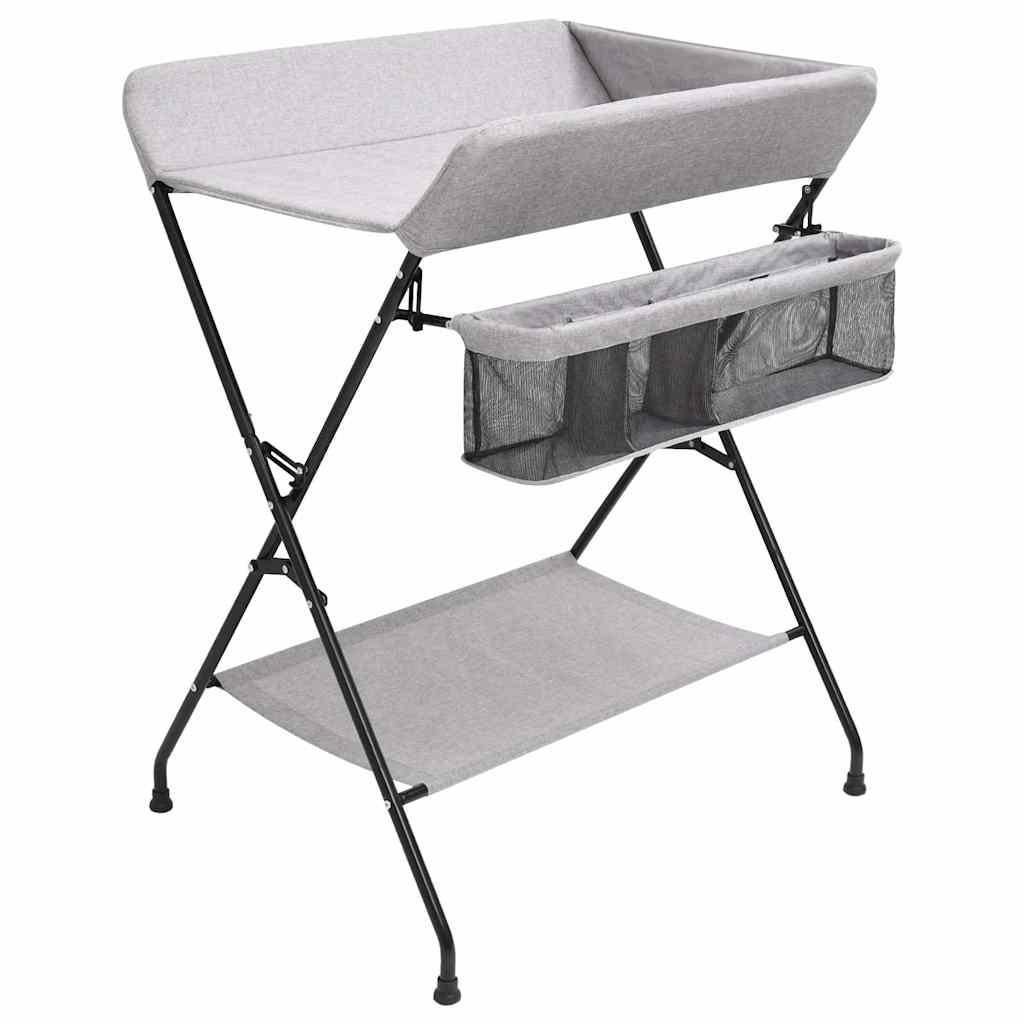 Changing Table Light Grey Iron vidaXL