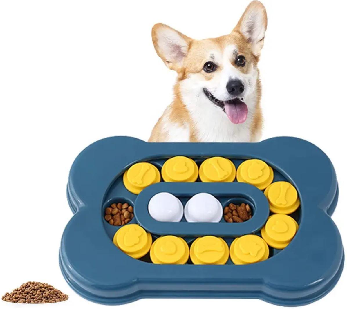 Bone Shape Interactive Treat Feeding Training Puzzle Dog Toy
