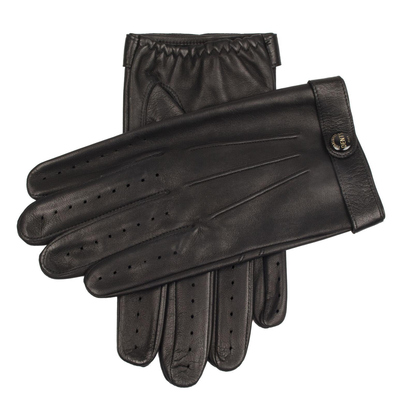 Dents Mens Unlined Leather Driving Gloves Made In England (UK) Daniel Craig Fleming - Medium