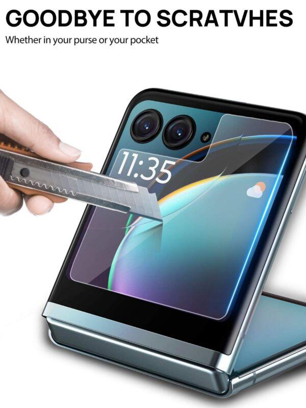 1x For Motorola Moto Razr 40 Ultra 5G Tempered Glass Front Screen Camera with 1x Camera Protector