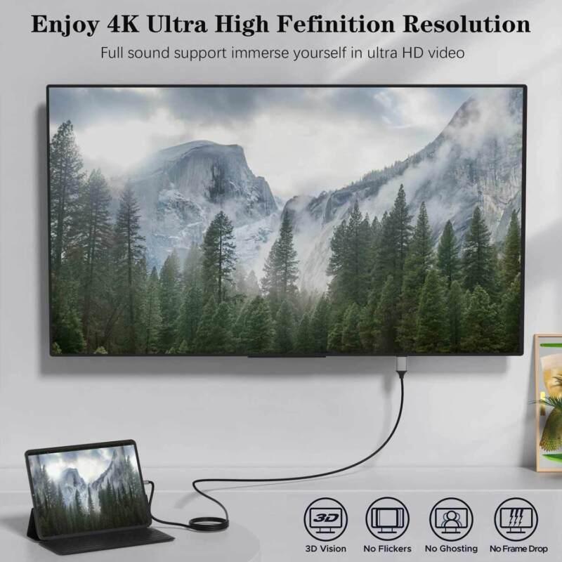2M 4K 60HZ USB Type-C to HDMI Cable Adapter Converter For MacBook Samsung ChromeBook