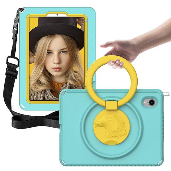 ZUSLAB iPad Mini 6 Case with Screen Protector Hybrid Shockproof Rugged Cover Handle Grip Kickstand Strap Holder for Apple 8.3 inch (2021) - Green