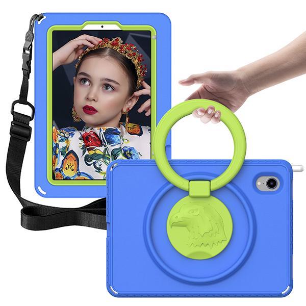 ZUSLAB iPad Mini 6 Case with Screen Protector Hybrid Shockproof Rugged Cover Handle Grip Kickstand Strap Holder for Apple 8.3 inch (2021) - Blue