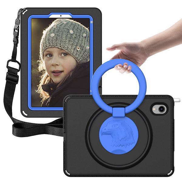 ZUSLAB iPad Mini 6 Case with Screen Protector Hybrid Shockproof Rugged Cover Handle Grip Kickstand Strap Holder for Apple 8.3 inch (2021) - Black