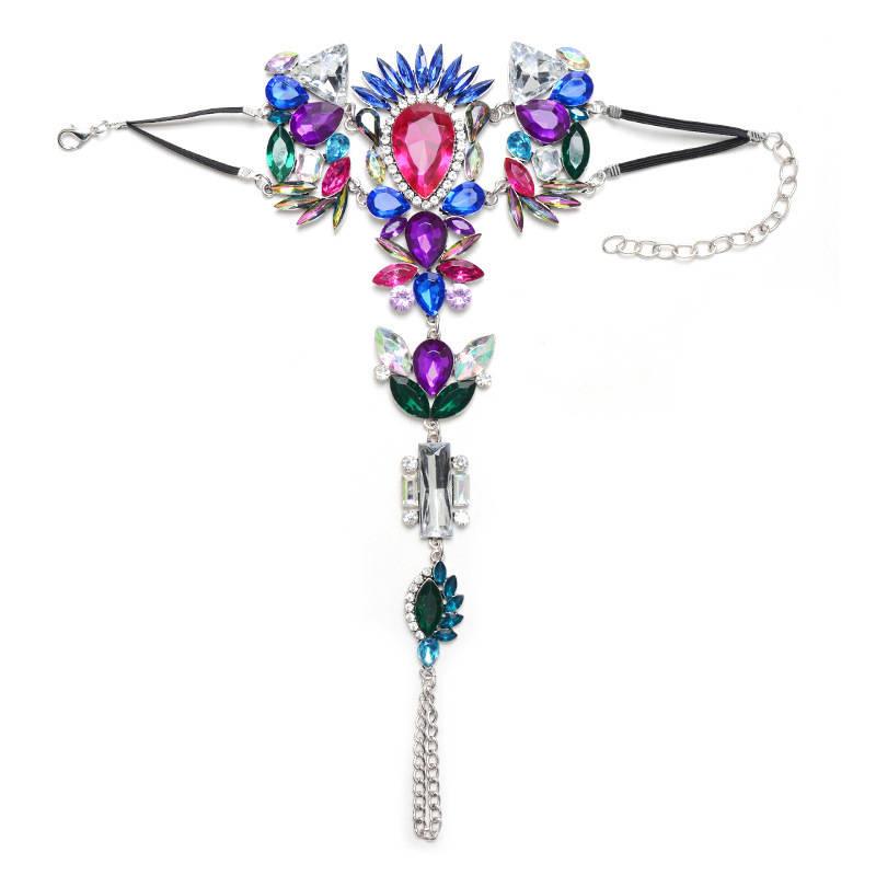 Strapsco 2Pcs Beach Crystal Rhinestone Anklet for Women and Girls-Colorful