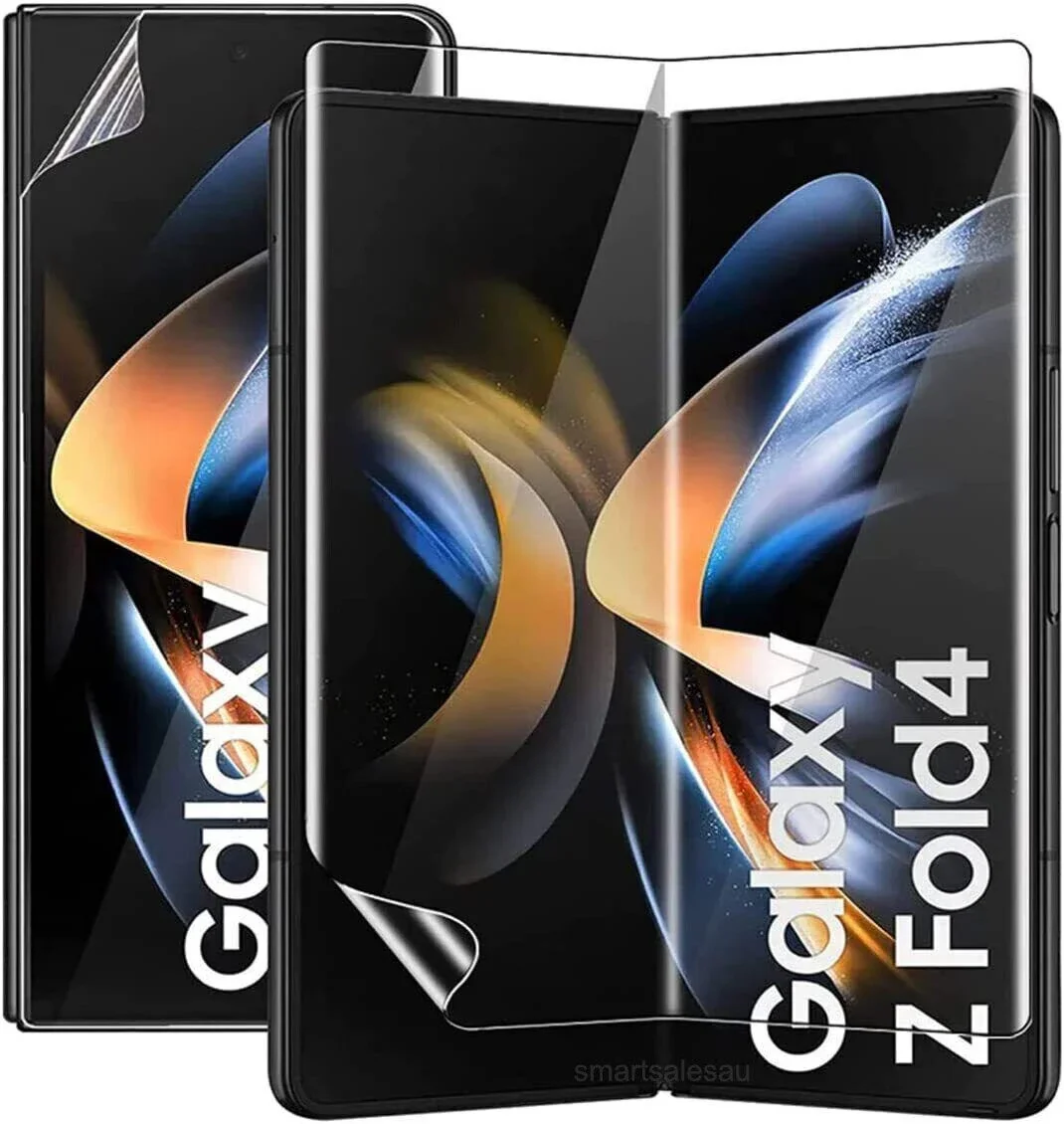 [2in1] Hydrogel Screen Protector for Samsung Galaxy Z Fold 4 5G Scratch Resistant & Fingerprint Support-Zfold4