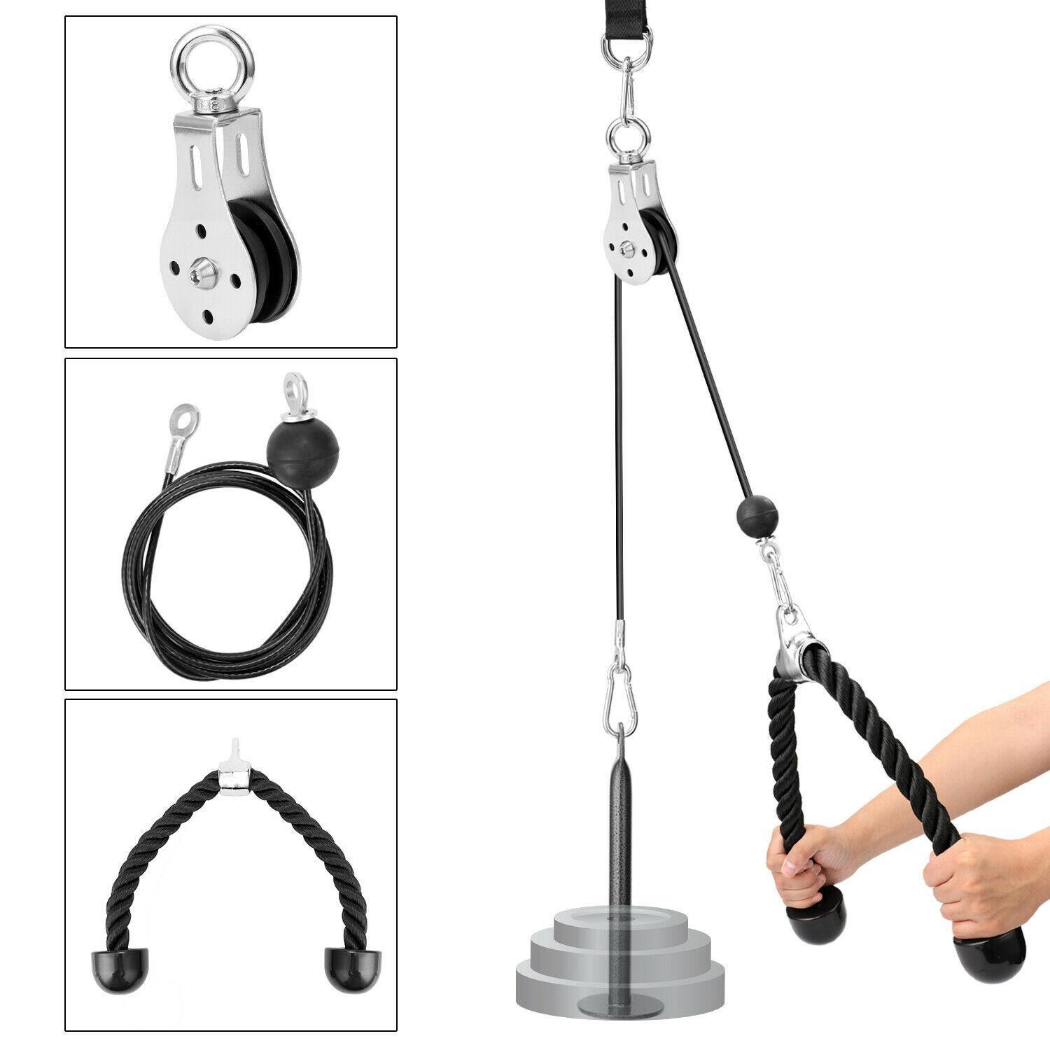 Cable Pulley System Attachments LAT Pulldown Gym