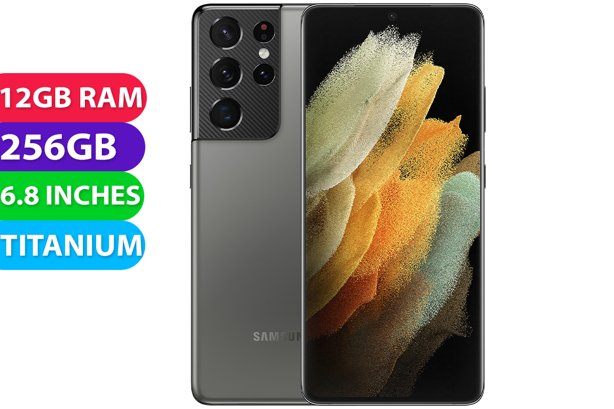 Samsung Galaxy S21 Ultra 5G (256GB, Titanium, Global Ver) - Excellent - Refurbished