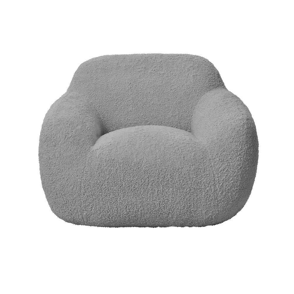 I Am Fake Cozy Lounge Living Room Boucle Chair Home Decor Large Grey