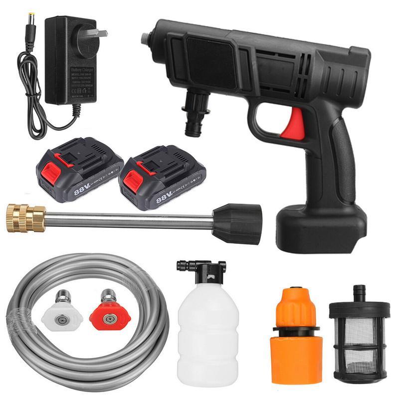 Electric Car Washer High Pressure Cordless Cleaning Gun Tool With 2 Battery