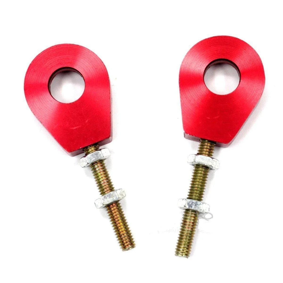 Red 2pc 15mm Chain Tensioner Adjusters Fit Honda Atomik Thumpstar Bike Scooter