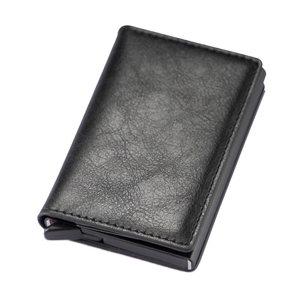 RFID Blocking Wallet PU Leather Credit Card Holder for Men Black