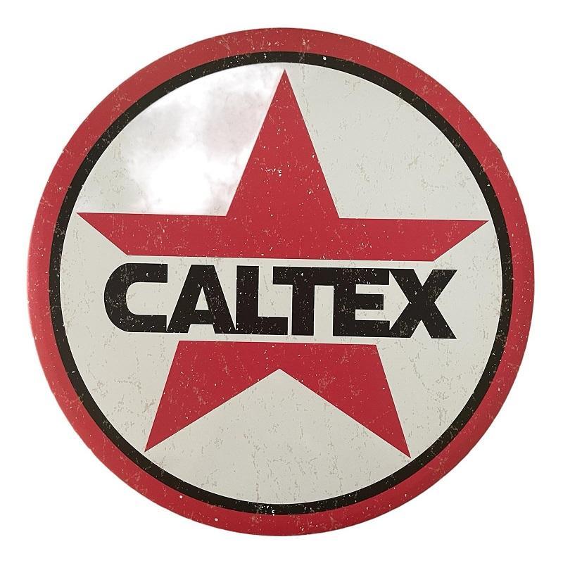 Caltex Round Tin Sign 30cm