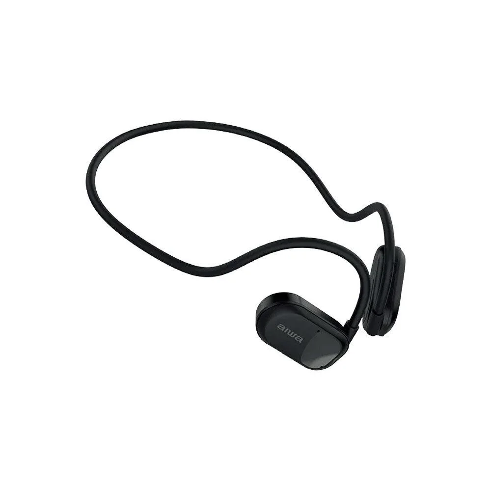 AIWA Open-Ear Sports Bluetooth Wireless Headphones w Microphone - Black