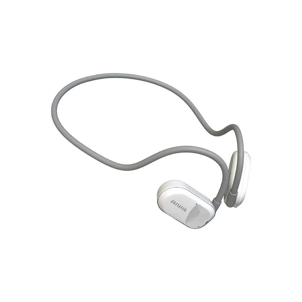 AIWA Open-Ear Sports Bluetooth Wireless Headphones w Microphone - White