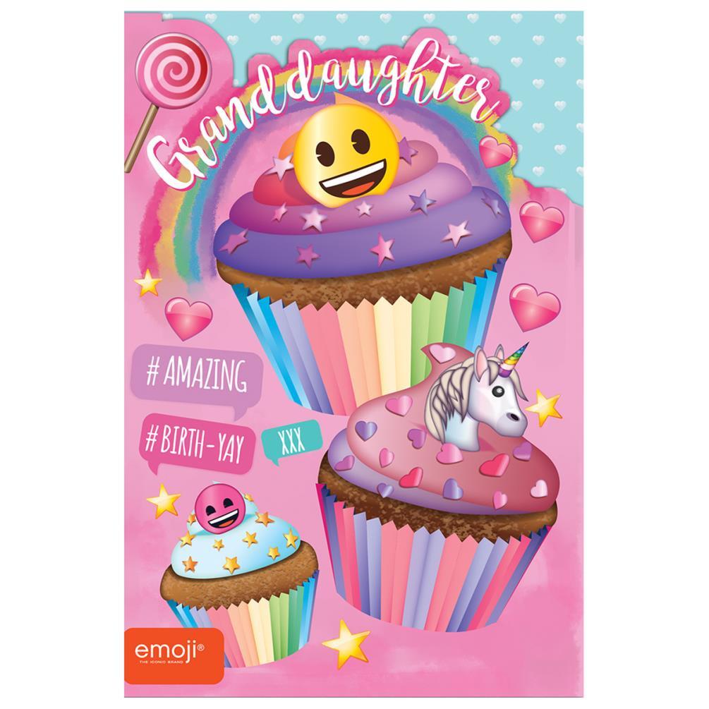 Emoji GrandDaughter Birthday Greetings Card (Multicoloured) (One Size)