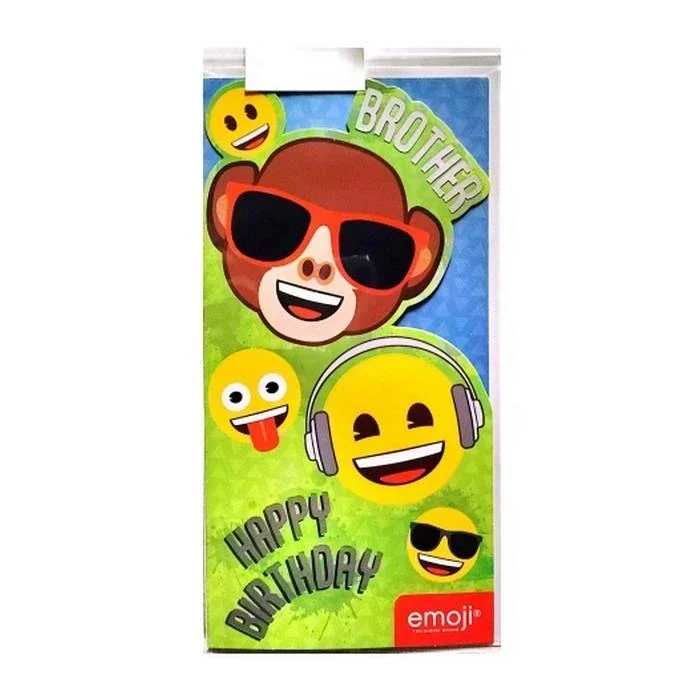 Emoji Brother Happy Birthday Greetings Card (Multicoloured) (One Size)