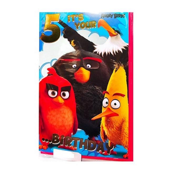 Angry Birds 5th Birthday Greetings Card (Multicoloured) (One Size)