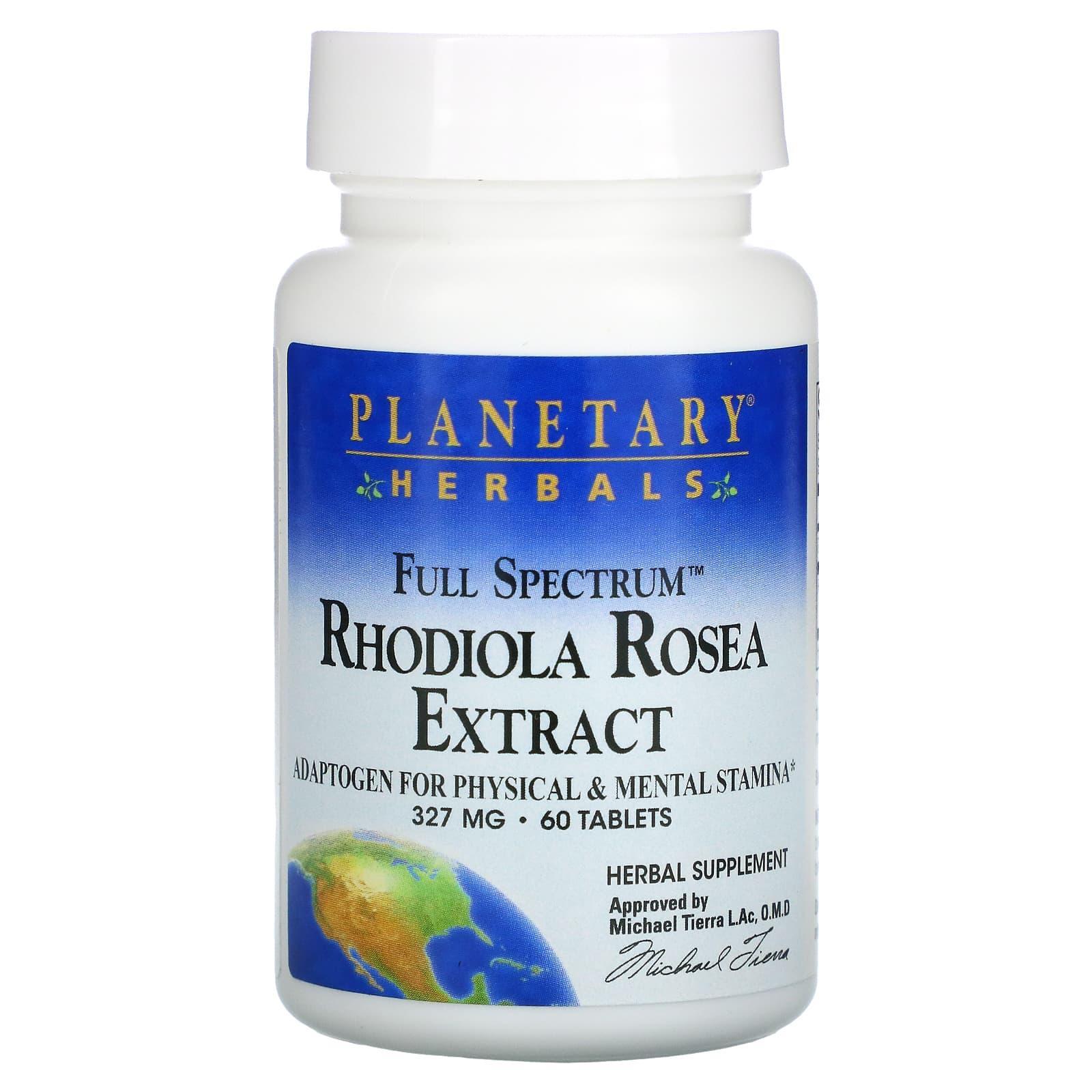 Planetary Herbals, Rhodiola Rosea Extract, Full Spectrum, 327 mg, 60 Tablets
