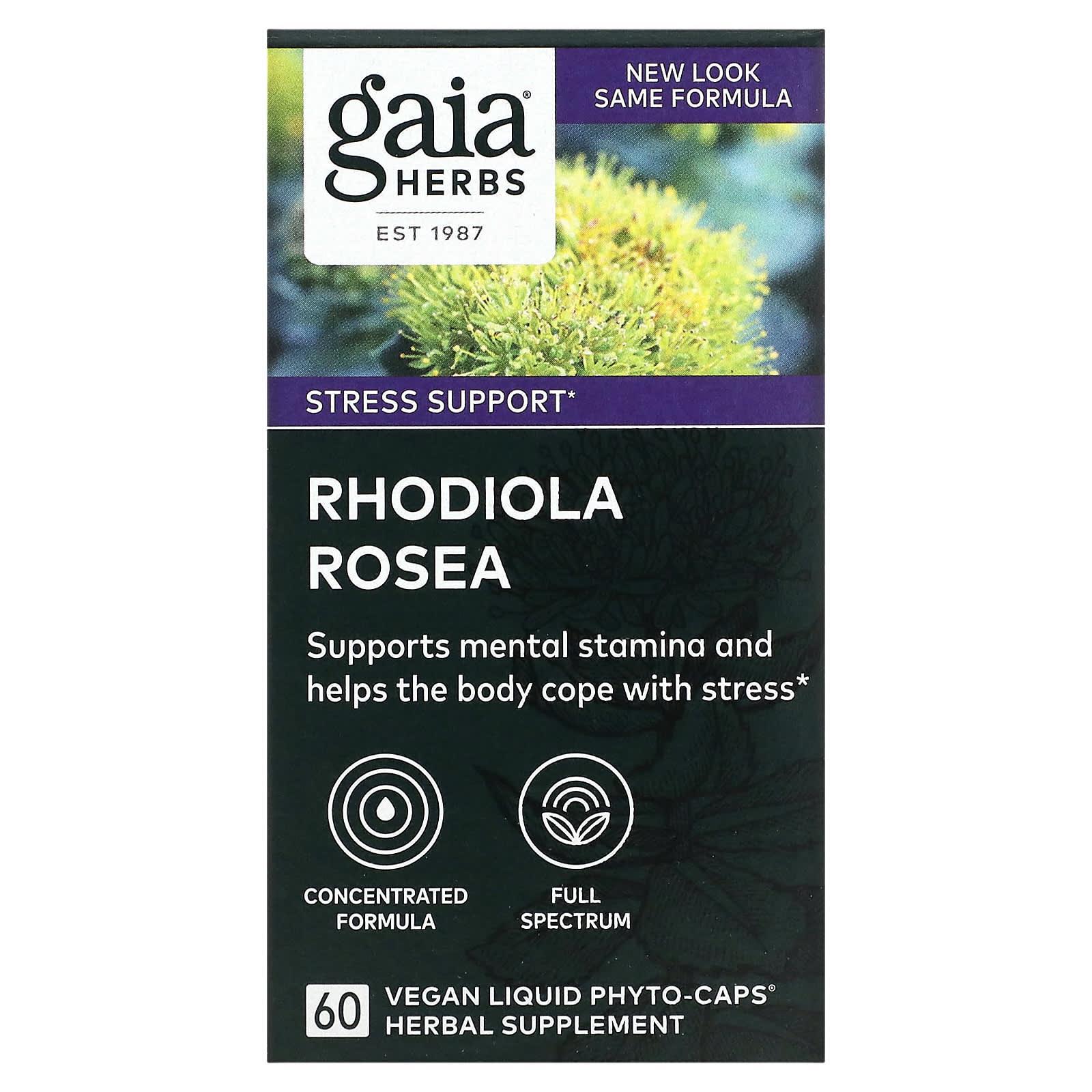 Gaia Herbs, Rhodiola Rosea, 60 Vegan Liquid Phyto-Caps