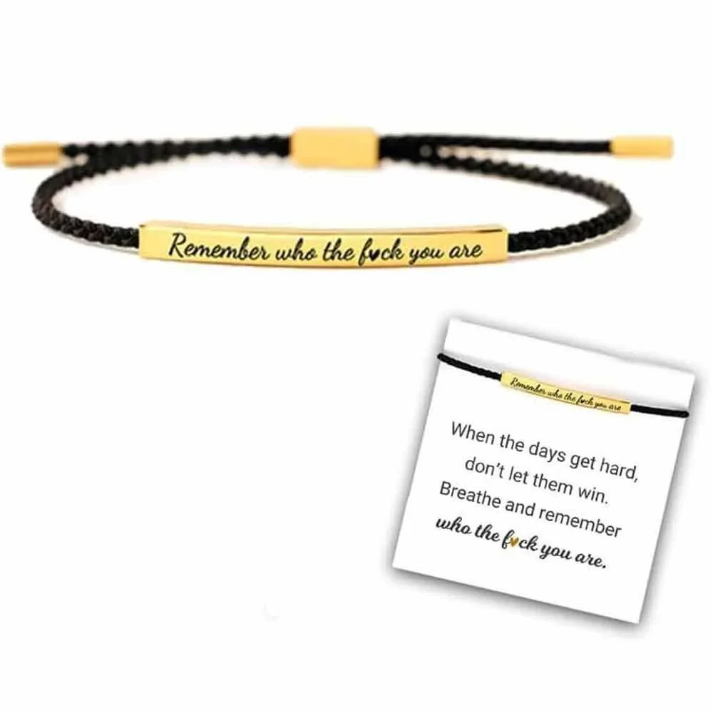 Remember Who The Fuc* You Are Motivational Tube Bracelet