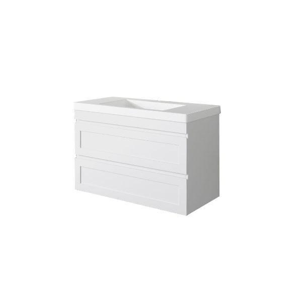 900mm Hawaii Matt White Shaker Plywood Vanity Only