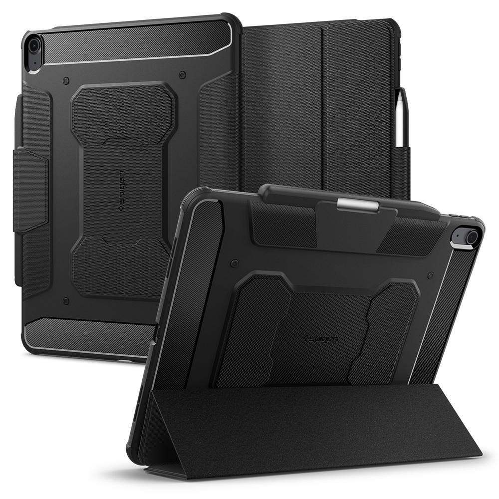 SPIGEN iPad Air 13 Inch M3/M2 (2025/2024) Case, Genuine Rugged Armor Pro Air Cushion Flip Cover for Apple - Black
