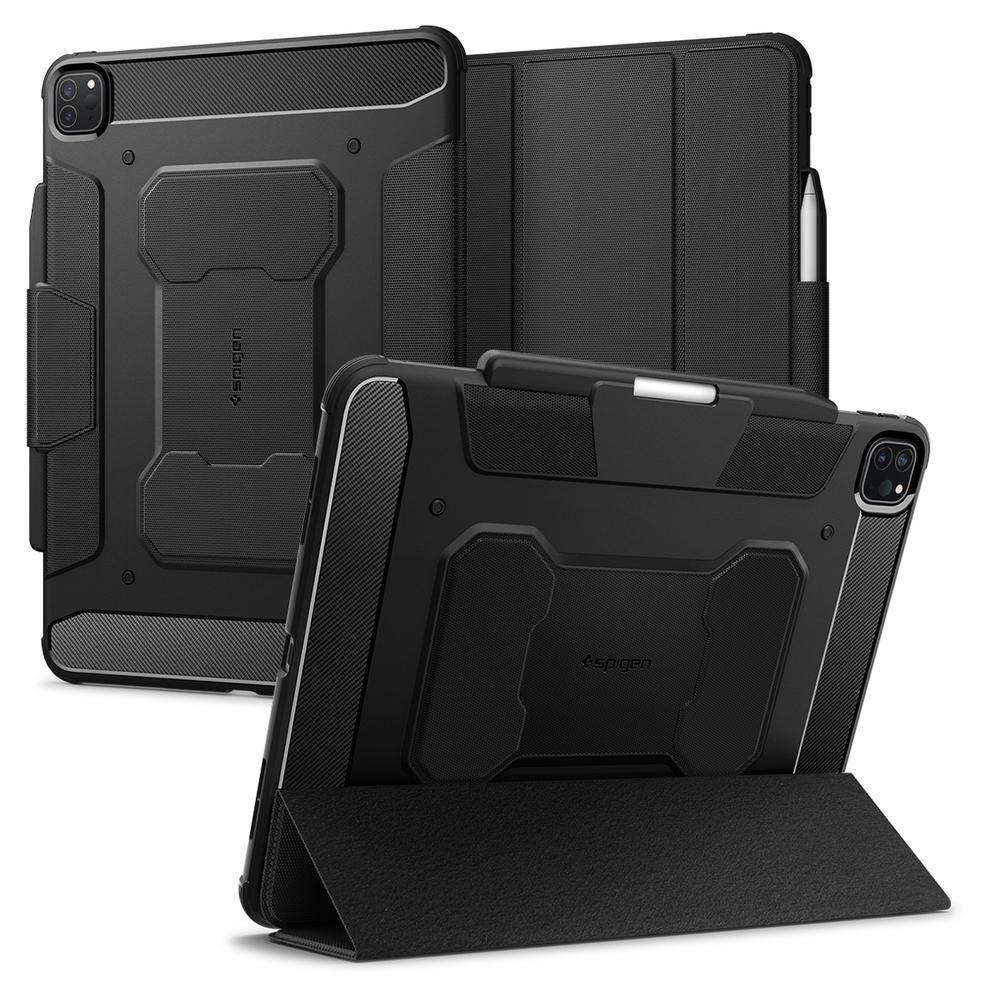 SPIGEN iPad Pro 13-inch M5 M4 (2025/2024) Case, Genuine Rugged Armor Pro TPU Air Cushion Cover for Apple - Black