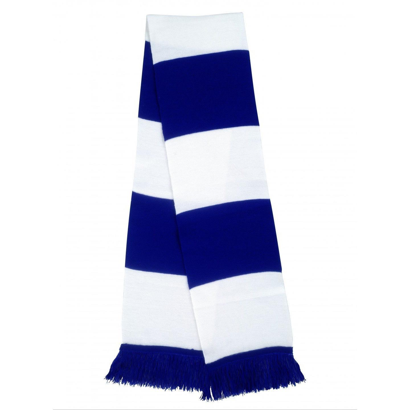 Result Mens Heavy Knit Thermal Winter Scarf (White/Royal) (One Size)