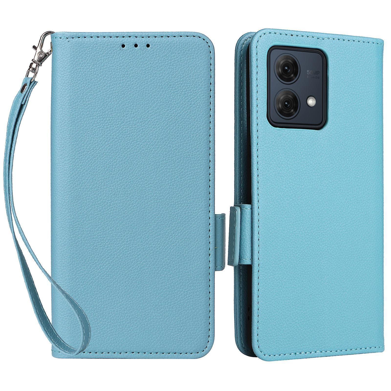 For Motorola Moto G84 5g Case Litchi Texture Wallet Leather Phone Cover With Strap