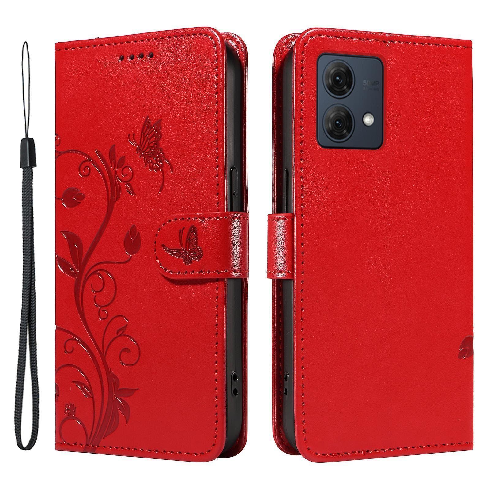 For Motorola Moto G84 5G Leather Phone Case with Apricot Blossom Pattern
