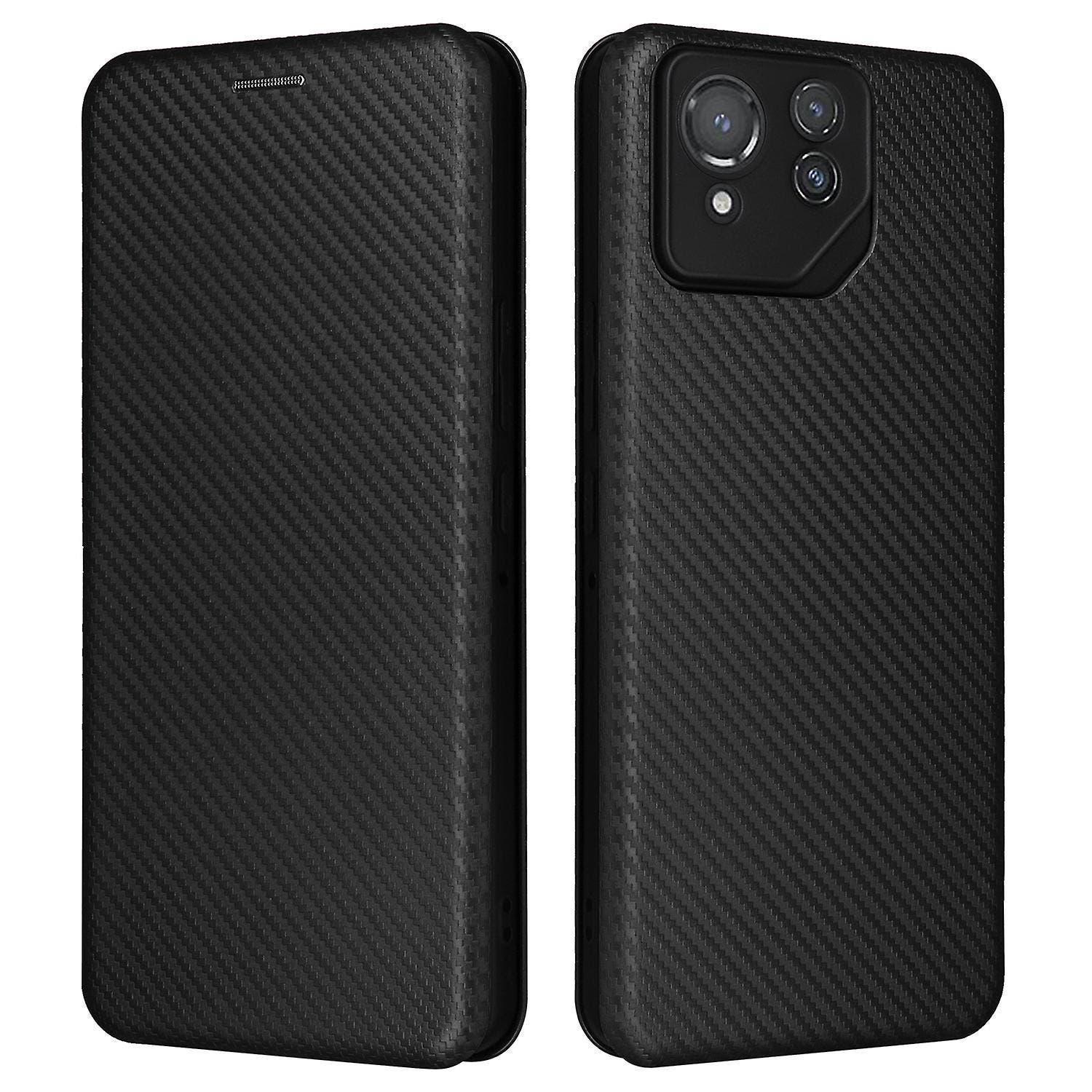 For Asus ROG Phone 8 5G Phone Case Carbon Fiber Texture Stand Card Holder