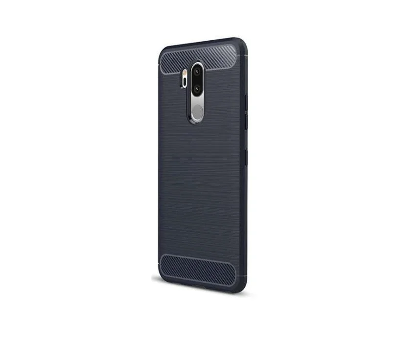 LG G7 2PCS Brushed Texture Carbon Fiber Shockproof TPU Case