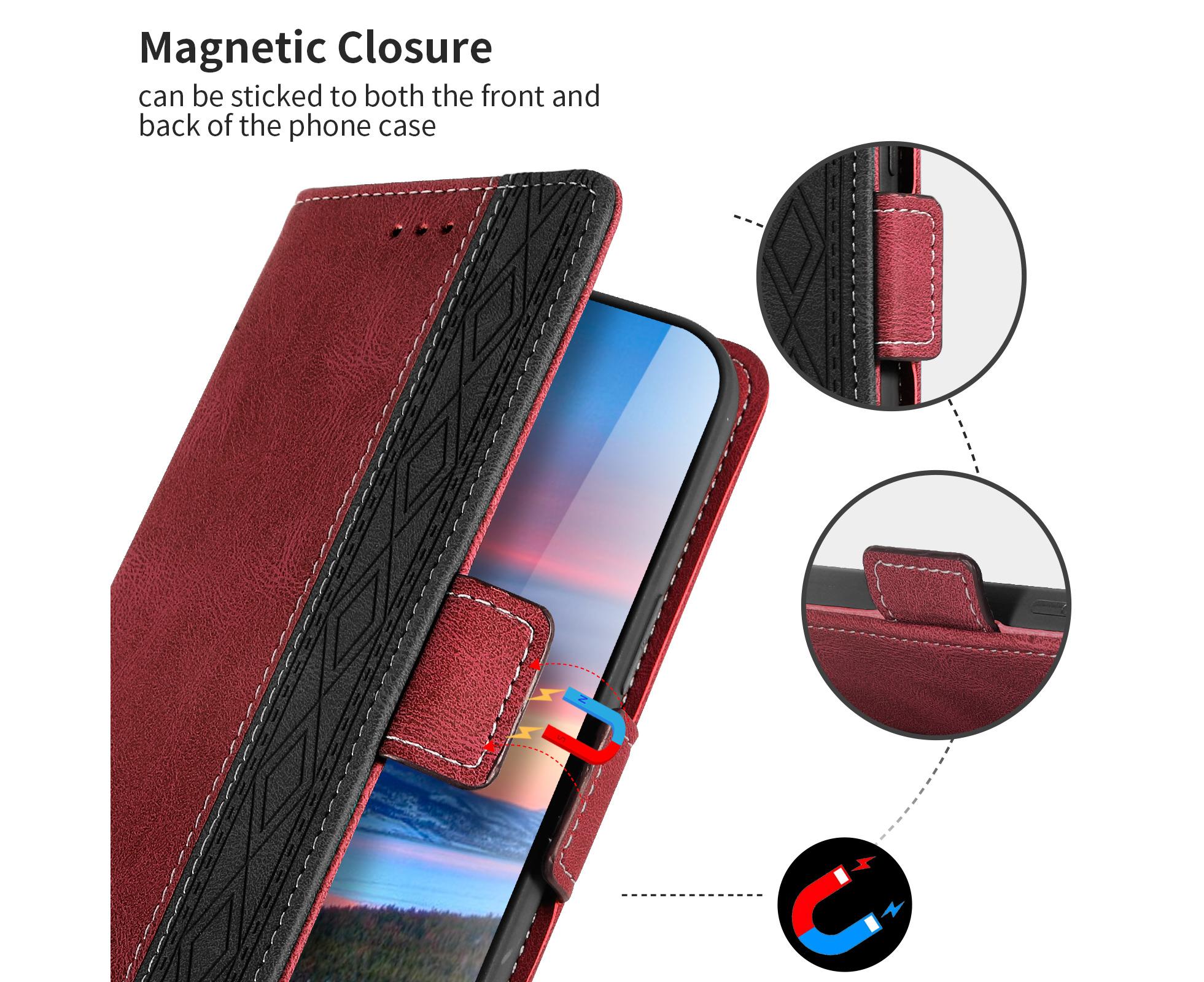 RXZT Samsung Galaxy S21 Plus (5G) Phone Case Wallet - Red