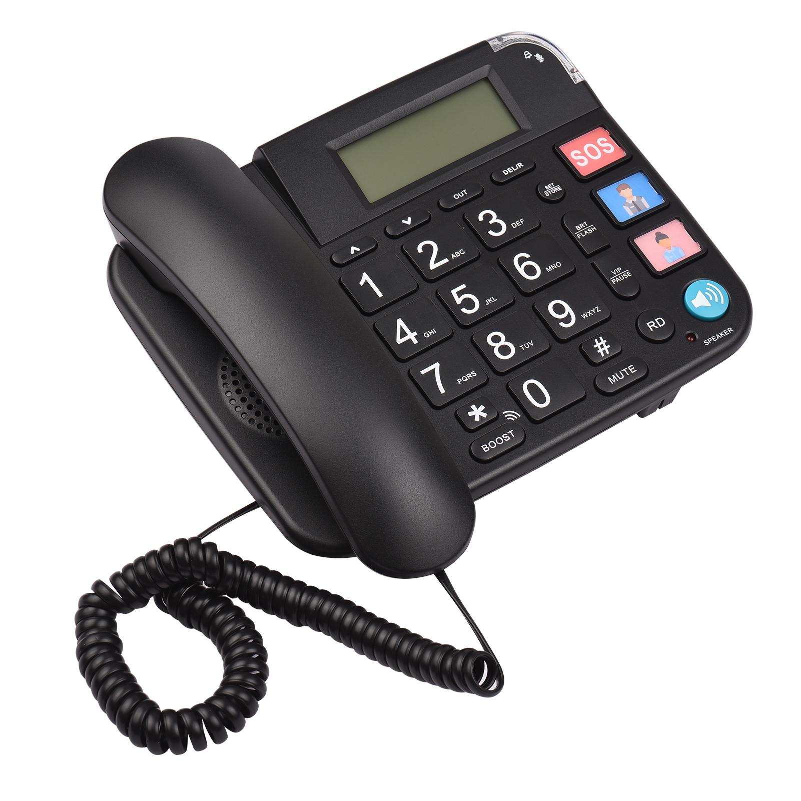 Corded Phone Big Button Desktop Home/Office/Hotel Landline Phone Telephone
