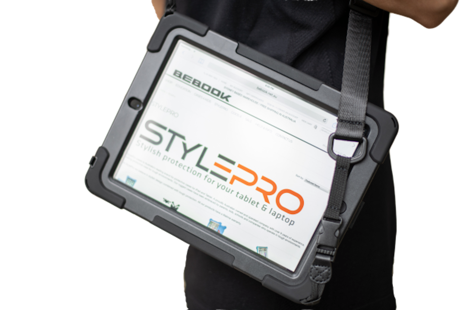 StylePro, iPad Pro 11" 2024/2025, shockproof case with hand and shoulder strap, black