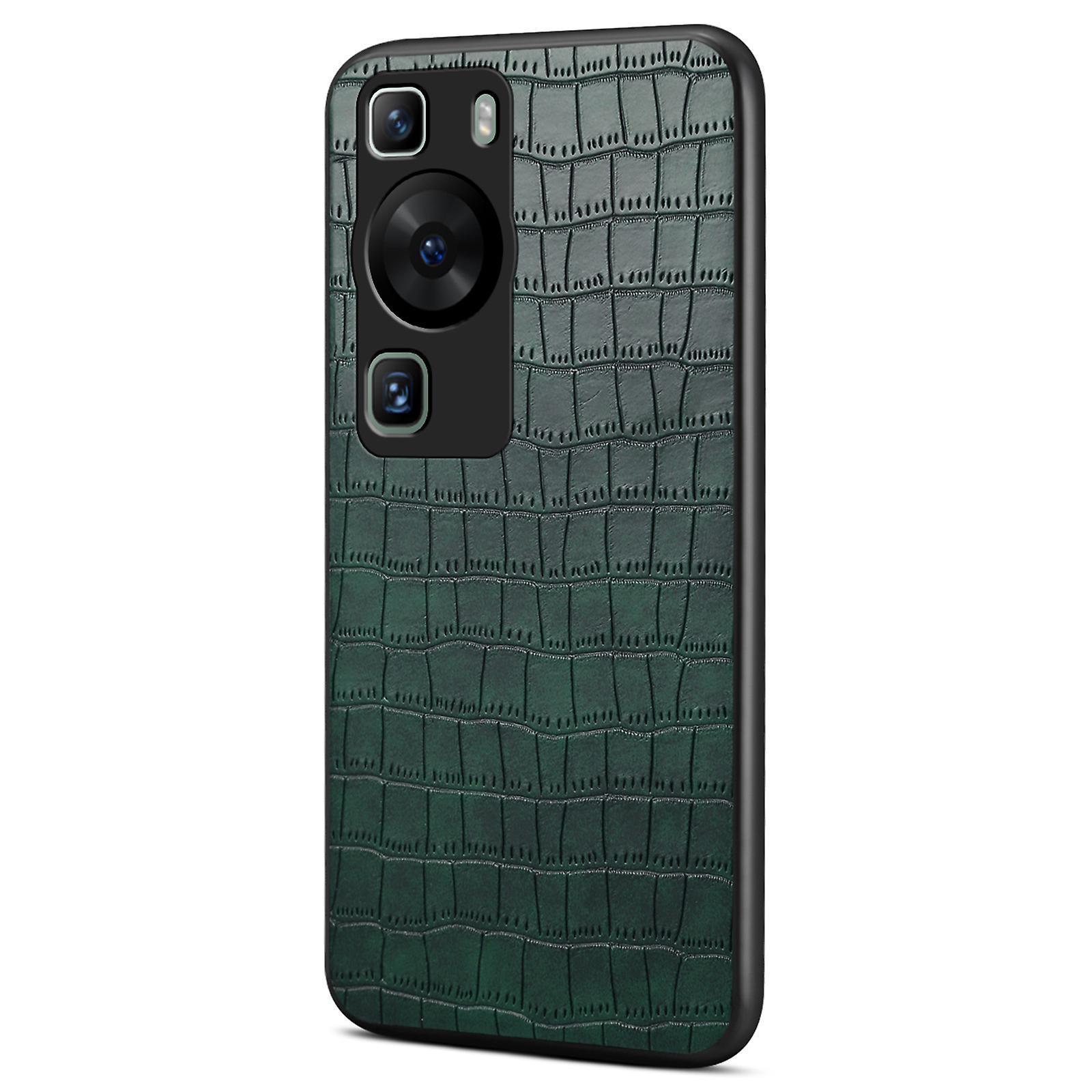 For Huawei P60/ P60 Pro Case Classic Crocodile Pattern PU Leather Phone Back Cover - Green