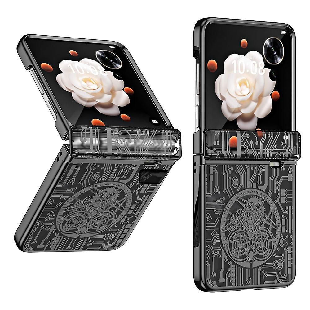 For Honor Magic V Flip 5G Case Mechanical Legend Electroplating PC Phone Cover - Black
