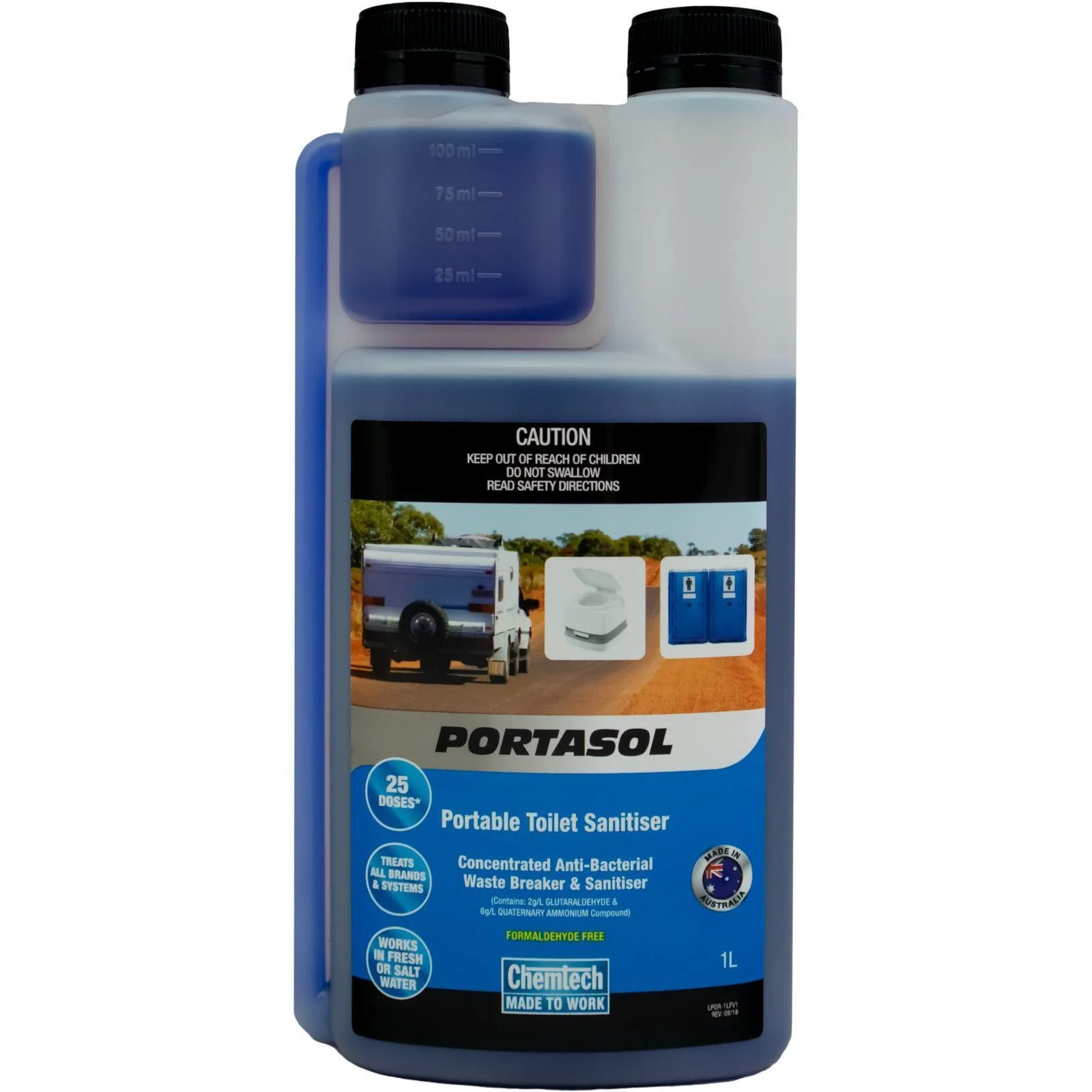 Chemtech 1L Portasol Portable Toilet Sanitiser