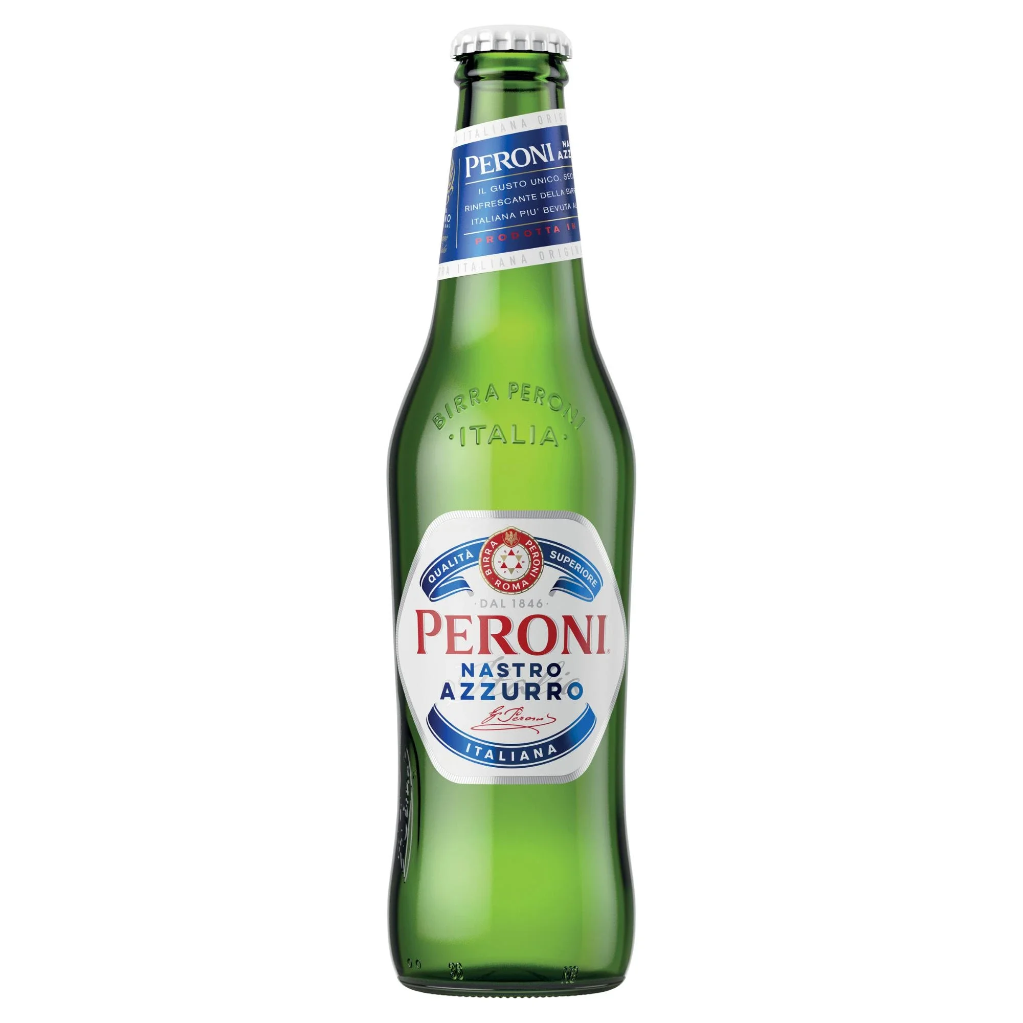 Peroni Nastro Azzurro 5%, Crisp & Refreshing Beer, Delicately Balanced Lager, 5% ABV, 330mL (Case of 24 Bottles)