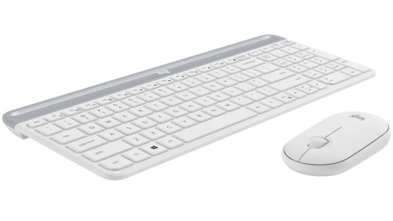 Logitech Slim Wireless Keyboard and Mouse Combo MK470 White
