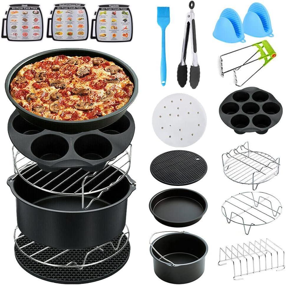 7 Inch Air Fryer Accessories Set , Air Fryer Accessories with Recipe Cookbook for Gowise Phillips Cozyna Airfryer, Fits Most 3.2QT - 5.8QT Air Fryer