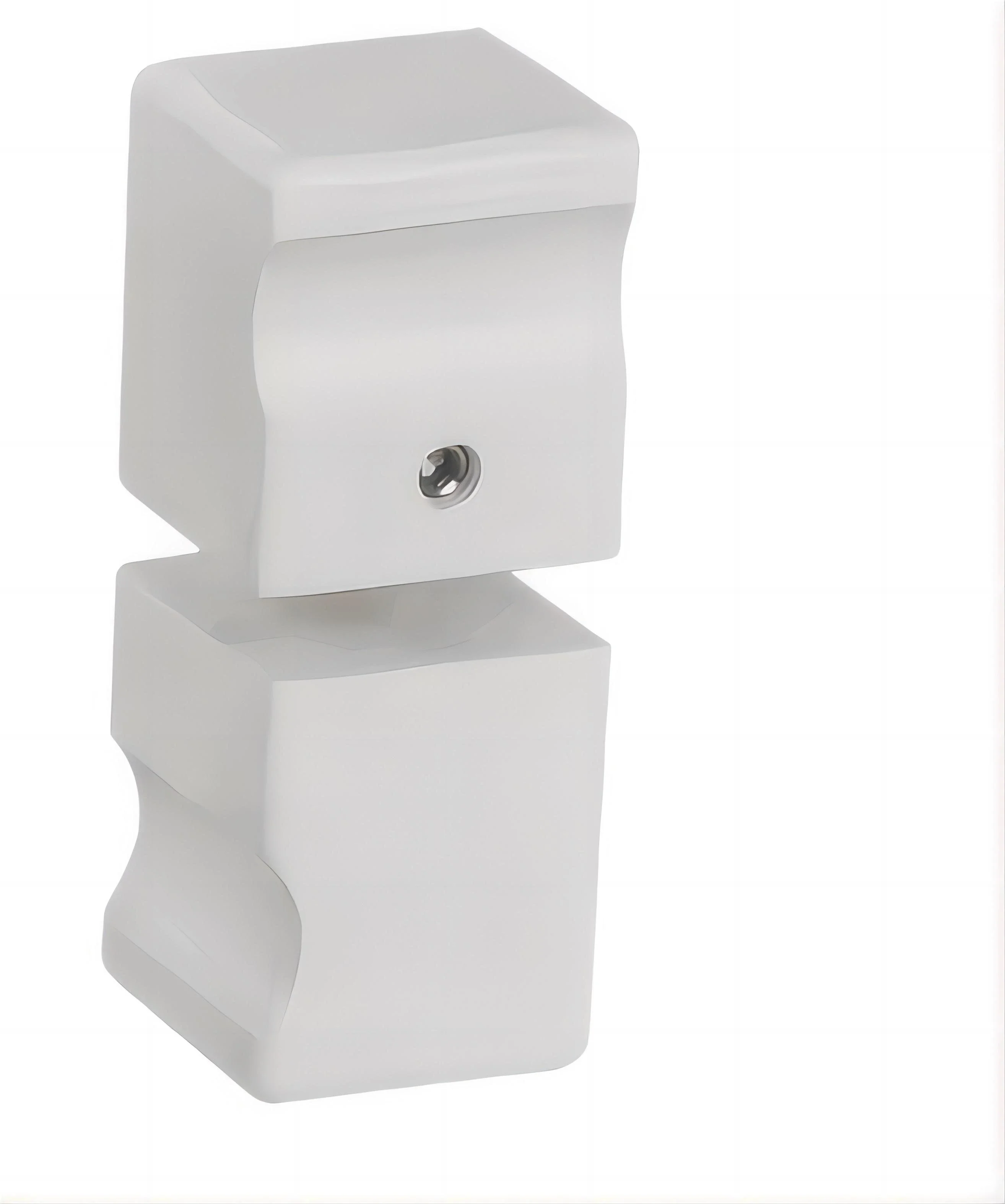 Brass Shower Door Square knob Handle in White