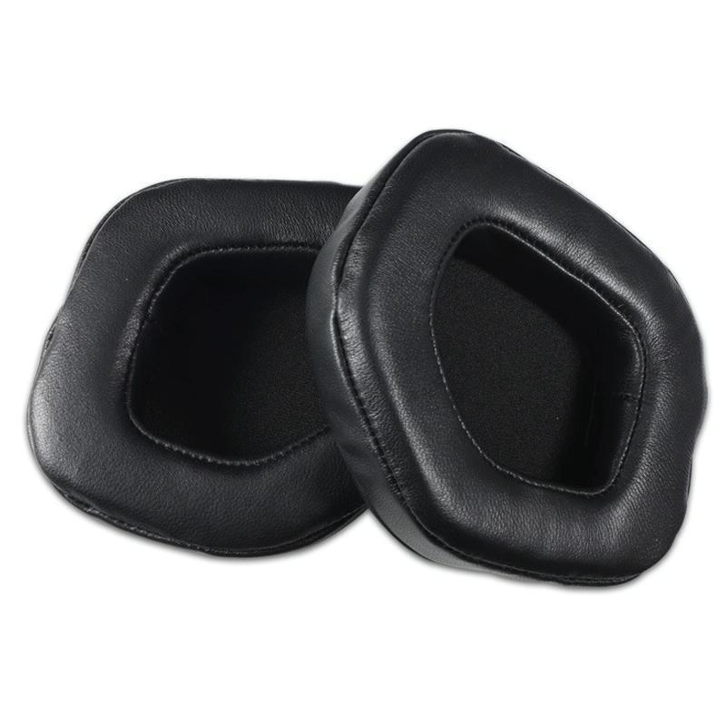 Pair of Black Lambskin Headset Covers for Alienware Aw988